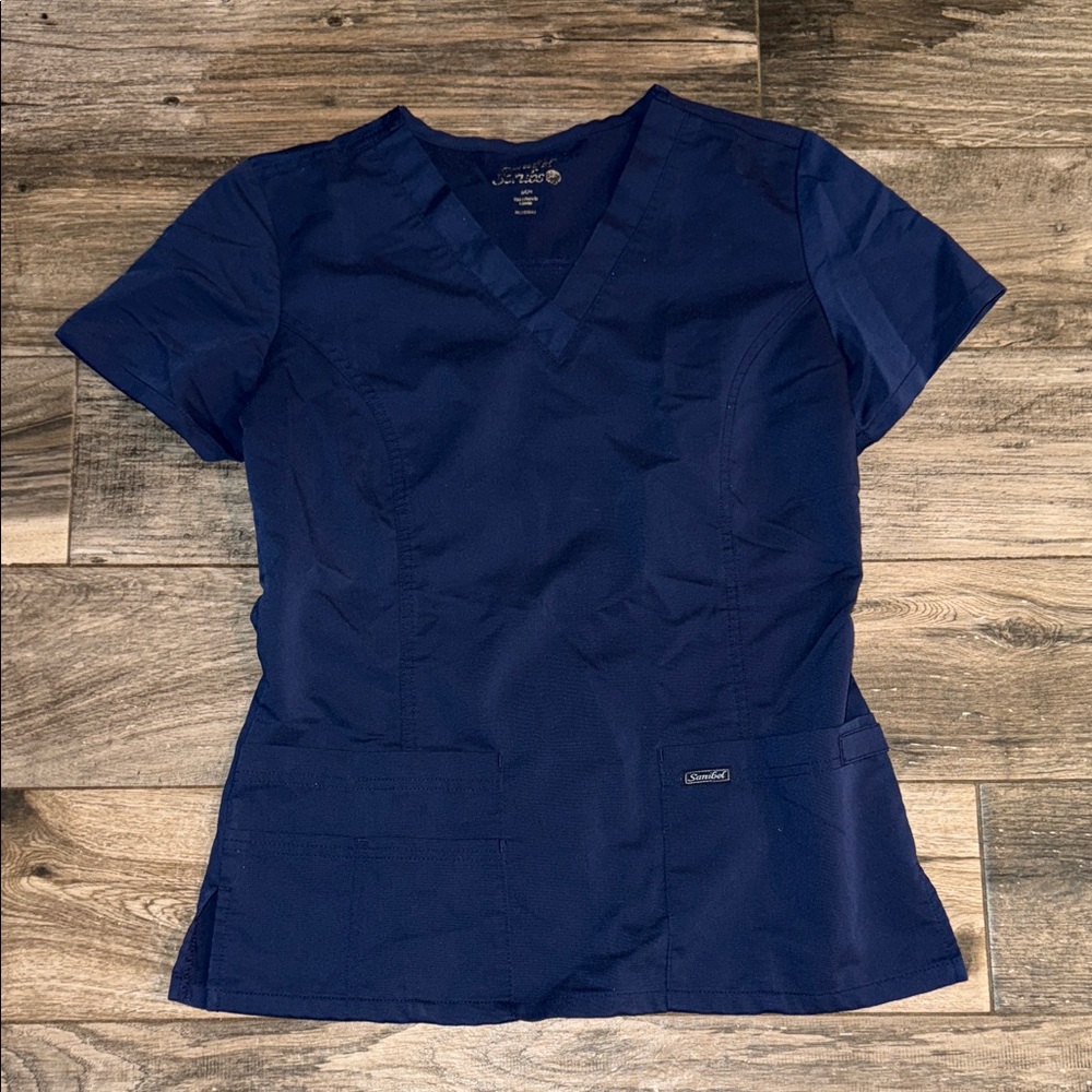 Navy Scrub Top With Pockets